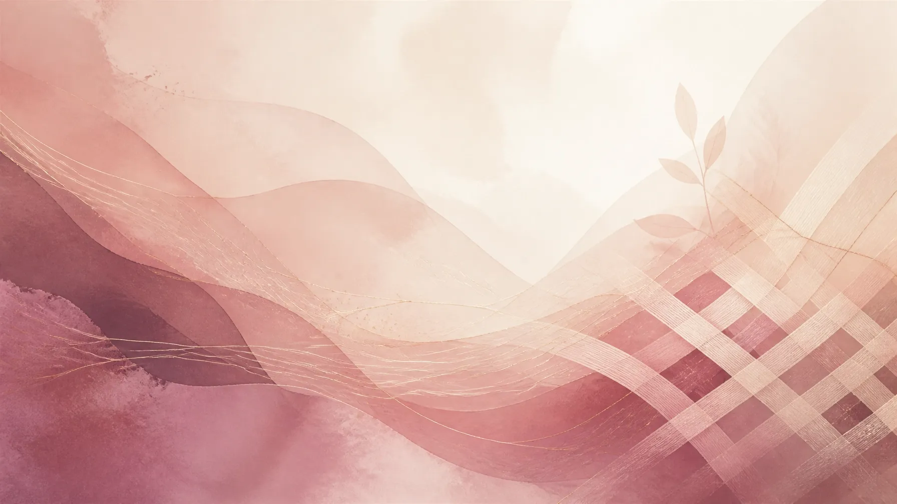 Abstract woven lattice in warm rose and ivory tones